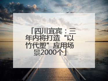 四川宜宾：三年内将打造“以竹代塑”应用场景2000个
