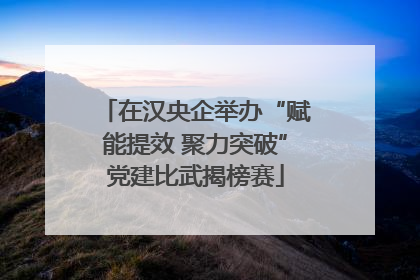 在汉央企举办“赋能提效 聚力突破”党建比武揭榜赛