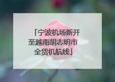 宁波机场新开至越南胡志明市全货机航线