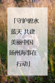 守护碧水蓝天 共建美丽中国 扬州海事在行动