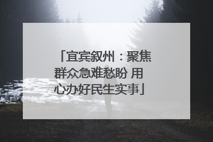 宜宾叙州：聚焦群众急难愁盼 用心办好民生实事
