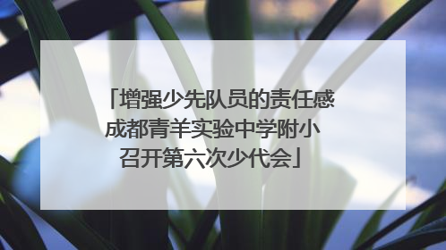 增强少先队员的责任感 成都青羊实验中学附小召开第六次少代会