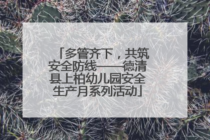 多管齐下，共筑安全防线——德清县上柏幼儿园安全生产月系列活动