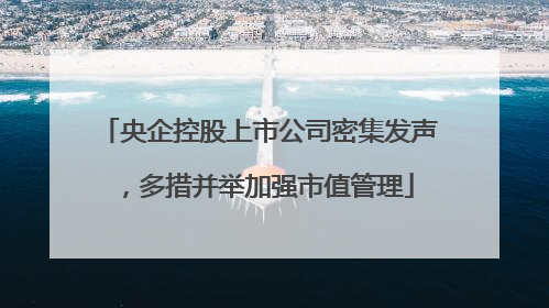央企控股上市公司密集发声，多措并举加强市值管理
