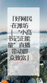 好网民·在潍坊｜“小高书记正能量”直播 带动群众致富