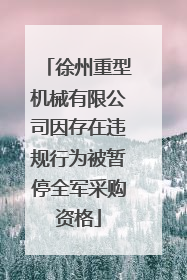 徐州重型机械有限公司因存在违规行为被暂停全军采购资格