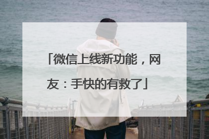 微信上线新功能，网友：手快的有救了