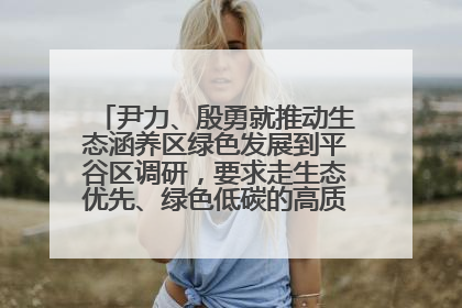 尹力、殷勇就推动生态涵养区绿色发展到平谷区调研，要求走生态优先、绿色低碳的高质量发展之路