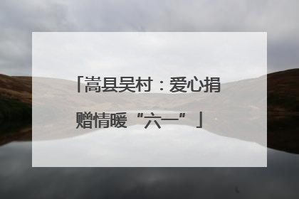 嵩县吴村：爱心捐赠情暖“六一”