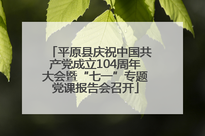 平原县庆祝中国共产党成立104周年大会暨“七一”专题党课报告会召开