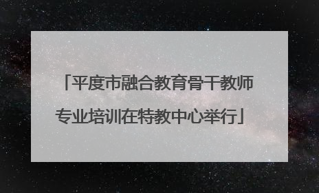 平度市融合教育骨干教师专业培训在特教中心举行