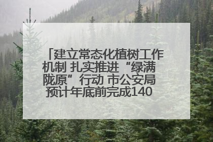 建立常态化植树工作机制 扎实推进“绿满陇原”行动 市公安局预计年底前完成1402亩绿化任务