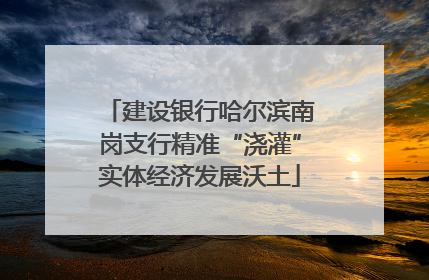 建设银行哈尔滨南岗支行精准“浇灌”实体经济发展沃土
