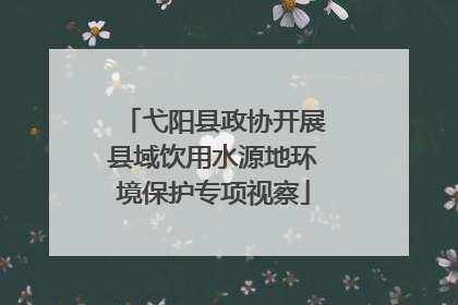弋阳县政协开展县域饮用水源地环境保护专项视察
