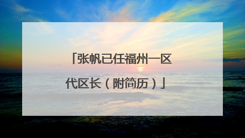 张帆已任福州一区代区长（附简历）