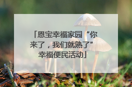 恩宝幸福家园“你来了，我们就熟了” 幸福便民活动