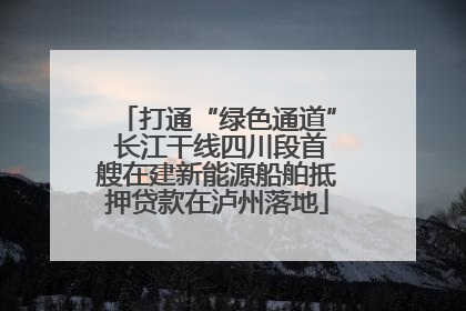 打通“绿色通道” 长江干线四川段首艘在建新能源船舶抵押贷款在泸州落地