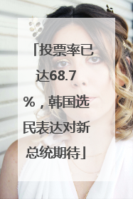 投票率已达68.7%，韩国选民表达对新总统期待