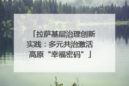 拉萨基层治理创新实践：多元共治激活高原“幸福密码”