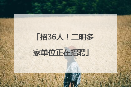 招36人！三明多家单位正在招聘