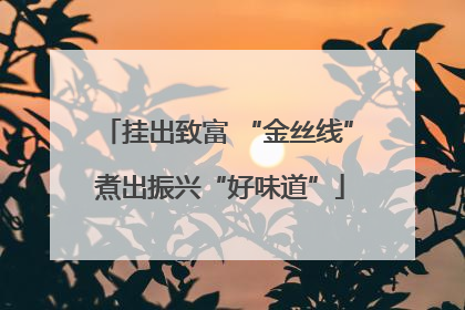 挂出致富 “金丝线” 煮出振兴“好味道”