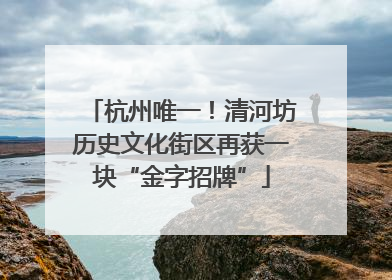 杭州唯一！清河坊历史文化街区再获一块“金字招牌”