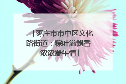 枣庄市市中区文化路街道：粽叶溢飘香 浓浓端午情