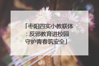 枣阳四实小教联体：反邪教育进校园 守护青春筑安全