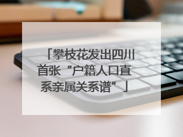 攀枝花发出四川首张“户籍人口直系亲属关系谱”