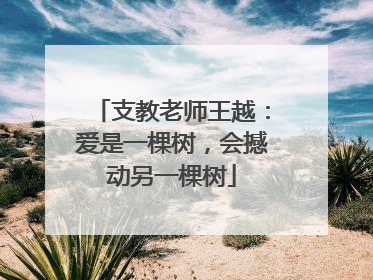 支教老师王越：爱是一棵树，会撼动另一棵树