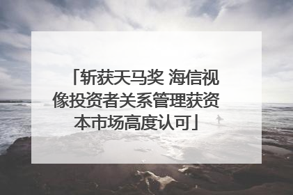 斩获天马奖 海信视像投资者关系管理获资本市场高度认可