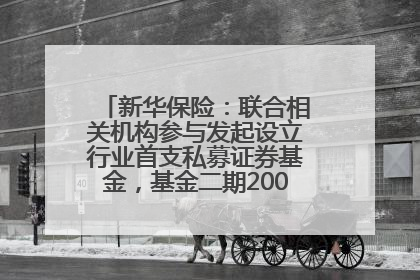 新华保险：联合相关机构参与发起设立行业首支私募证券基金，基金二期200亿元已募集完毕