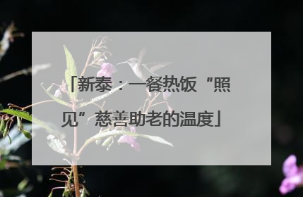 新泰：一餐热饭“照见”慈善助老的温度