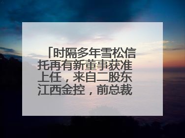 时隔多年雪松信托再有新董事获准上任，来自二股东江西金控，前总裁上月刚被罚
