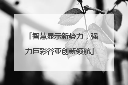智慧显示新势力，强力巨彩谷亚创新领航