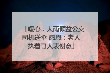 暖心：大雨倾盆公交司机送伞 感恩：老人执着寻人表谢意