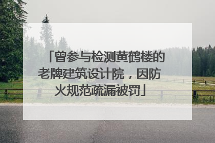 曾参与检测黄鹤楼的老牌建筑设计院，因防火规范疏漏被罚