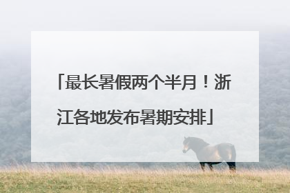 最长暑假两个半月！浙江各地发布暑期安排