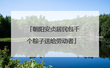 朝阳安贞居民包千个粽子送给劳动者