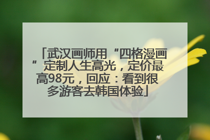 武汉画师用“四格漫画”定制人生高光，定价最高98元，回应：看到很多游客去韩国体验