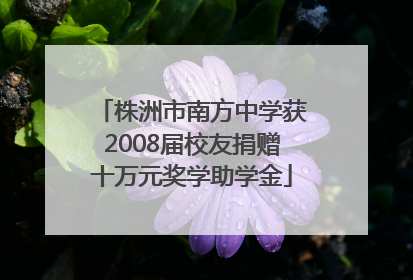 株洲市南方中学获2008届校友捐赠十万元奖学助学金