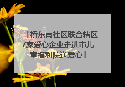 桥东南社区联合辖区7家爱心企业走进市儿童福利院送爱心