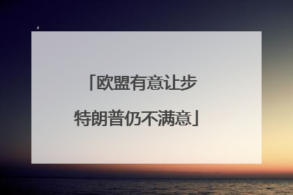 欧盟有意让步 特朗普仍不满意