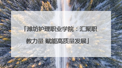 潍坊护理职业学院：汇聚职教力量 赋能高质量发展