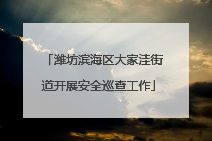 潍坊滨海区大家洼街道开展安全巡查工作