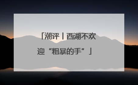 潮评丨西湖不欢迎“粗暴的手”