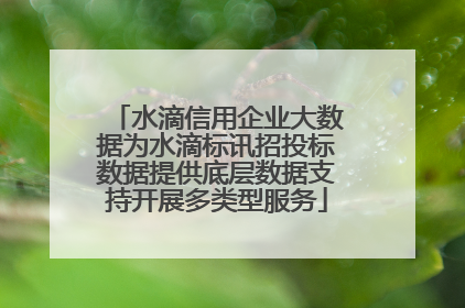 水滴信用企业大数据为水滴标讯招投标数据提供底层数据支持开展多类型服务