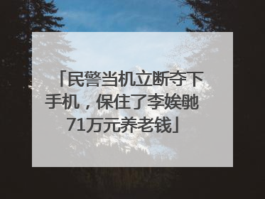 民警当机立断夺下手机，保住了李娭毑71万元养老钱
