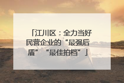 江川区：全力当好民营企业的“最强后盾”“最佳拍档”