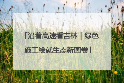 沿着高速看吉林｜绿色施工绘就生态新画卷